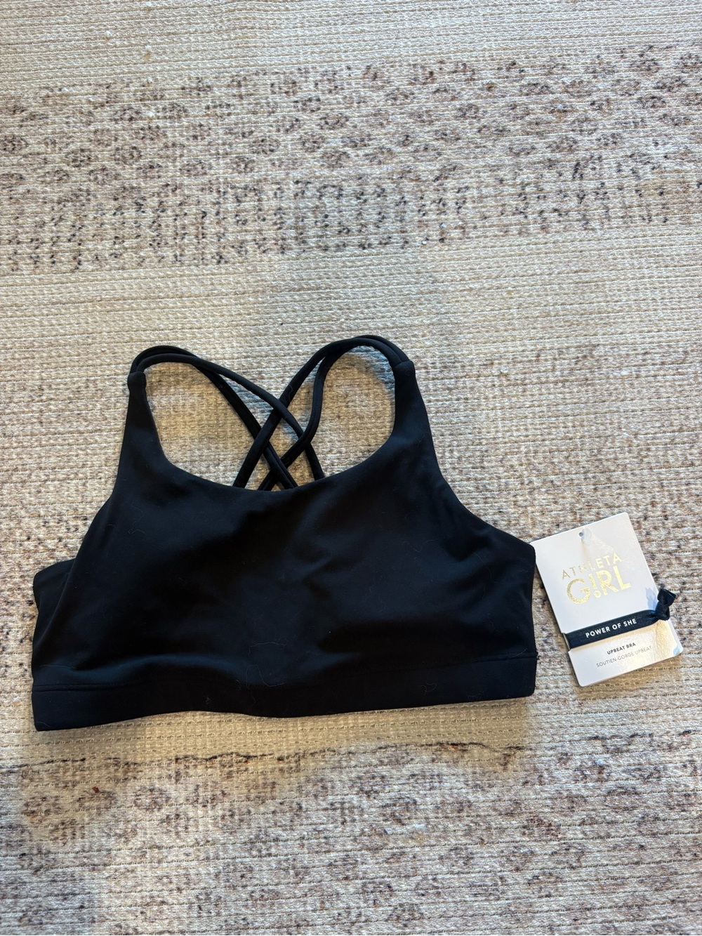 Athleta Black Double-Crisscross Sports Bra, Girls size 14 fits like a adult s/m
